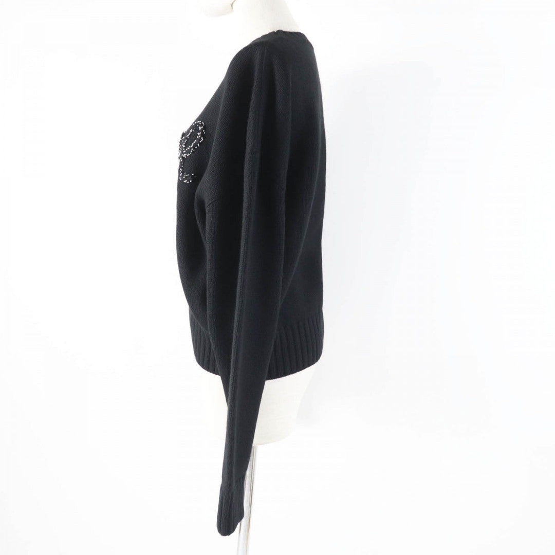 CHANEL knit P65189 Main: 100% cashmere black Women 50 Used Authentic