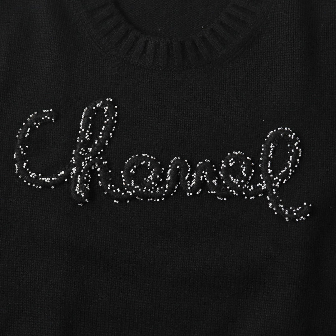 CHANEL knit P65189 Main: 100% cashmere black Women 50 Used Authentic