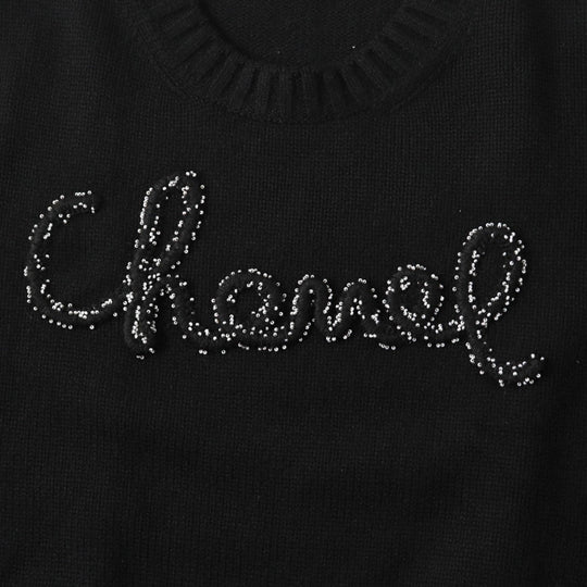 CHANEL knit P65189 Main: 100% cashmere black Women 50 Used Authentic
