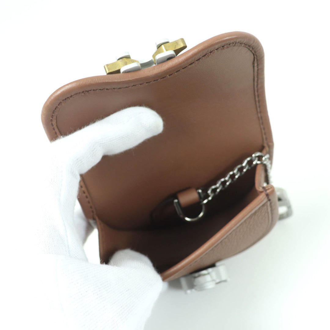 Dior HOMME Pouch 10-BO-0293 Main: Leather Brown Gallop Nano Pouch mens Used Authentic