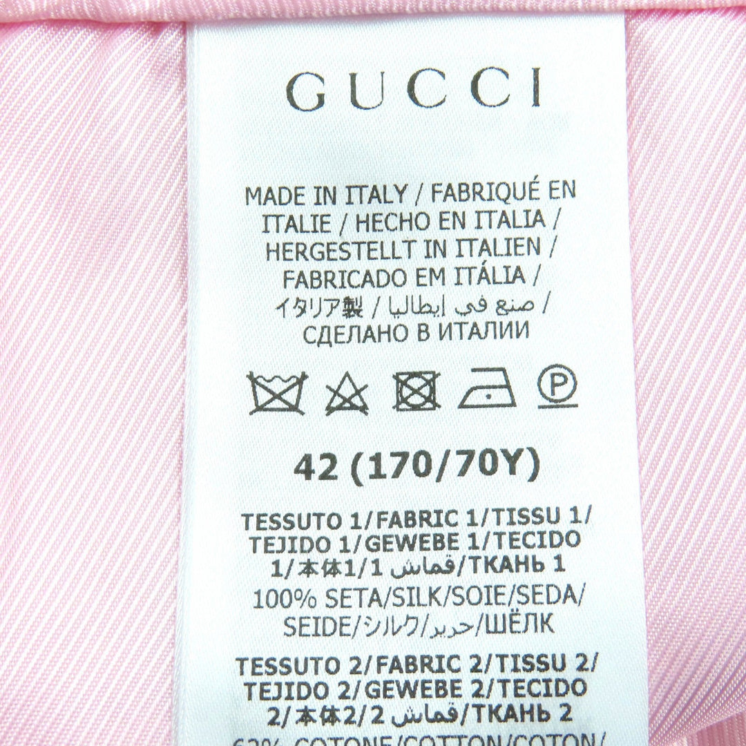 GUCCI Long skirt 760862 Main: 100% silk, Main: 62% cotton, Main: 29% wool, Main: 9% nylon, Lining: 100% rayon pink Women 42 Used Authentic