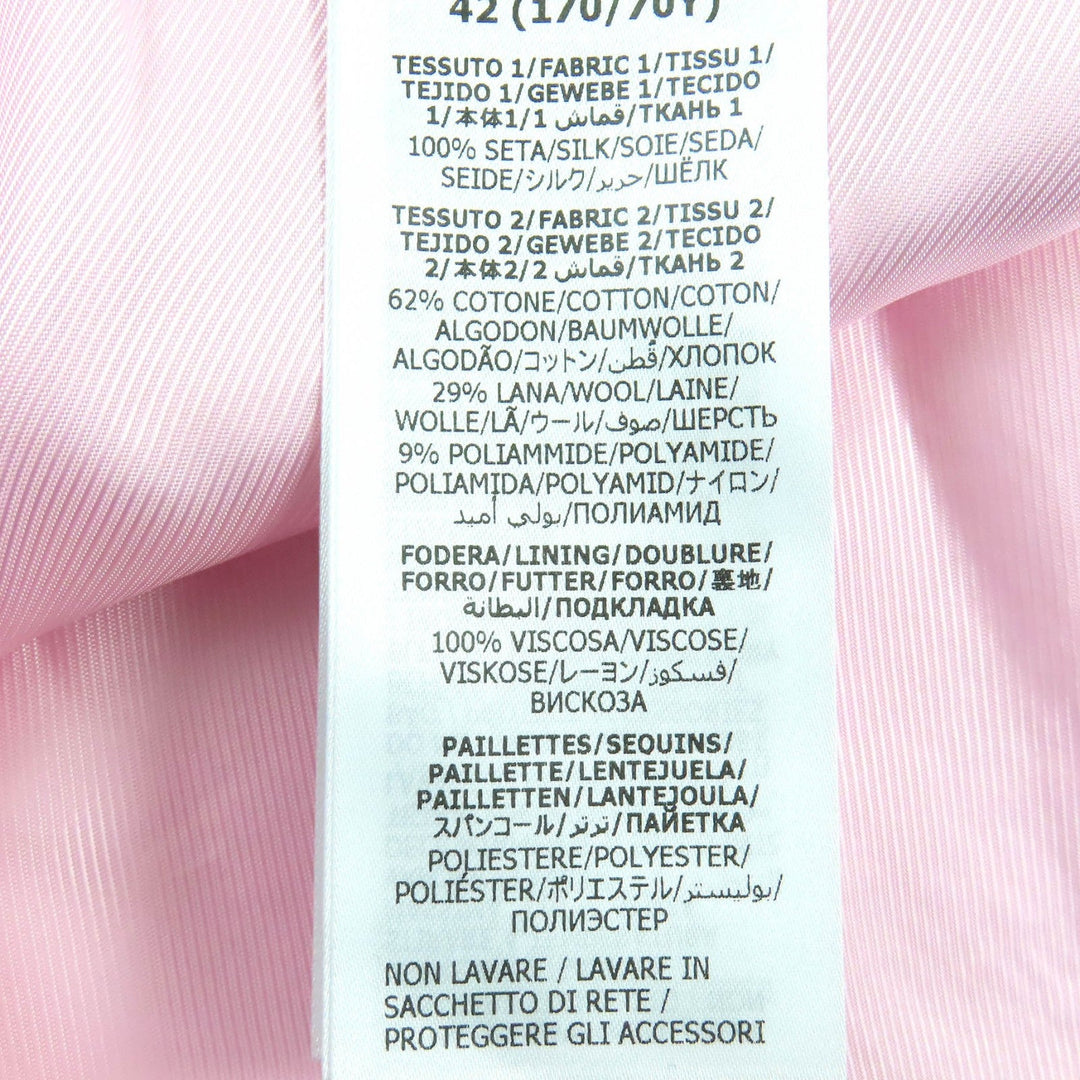 GUCCI Long skirt 760862 Main: 100% silk, Main: 62% cotton, Main: 29% wool, Main: 9% nylon, Lining: 100% rayon pink Women 42 Used Authentic