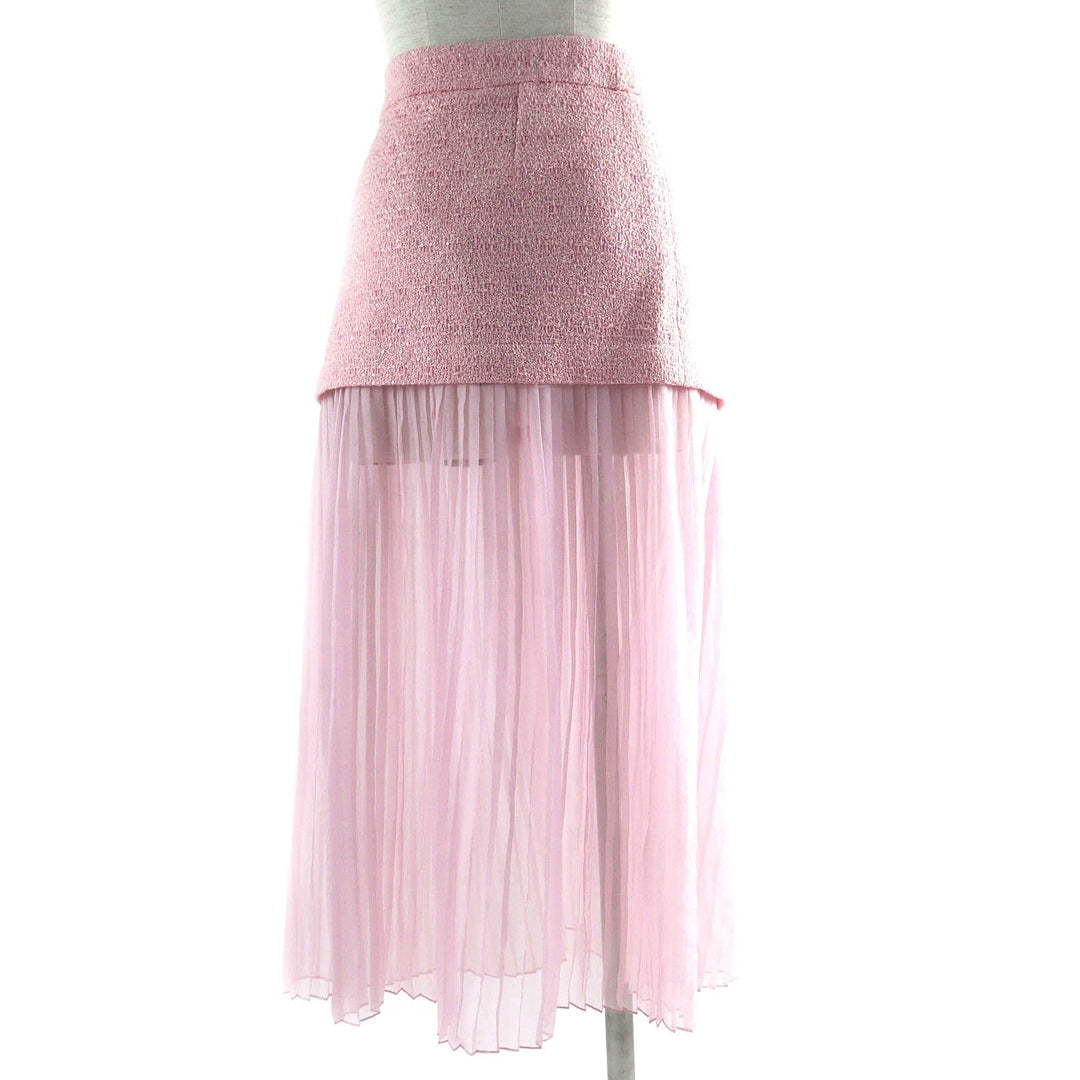 GUCCI Long skirt 760862 Main: 100% silk, Main: 62% cotton, Main: 29% wool, Main: 9% nylon, Lining: 100% rayon pink Women 42 Used Authentic