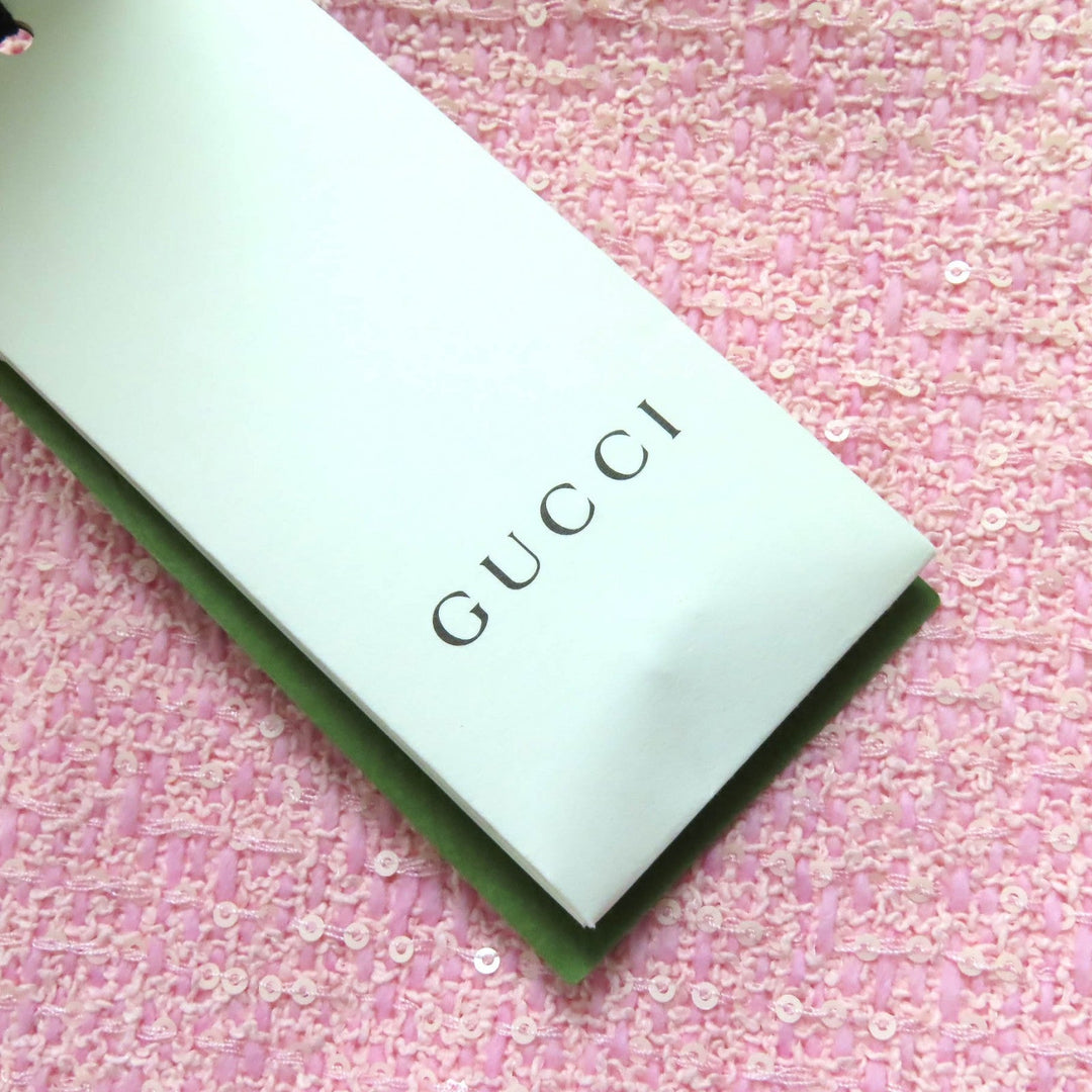 GUCCI Long skirt 760862 Main: 100% silk, Main: 62% cotton, Main: 29% wool, Main: 9% nylon, Lining: 100% rayon pink Women 42 Used Authentic