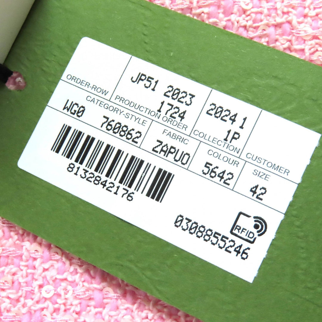 GUCCI Long skirt 760862 Main: 100% silk, Main: 62% cotton, Main: 29% wool, Main: 9% nylon, Lining: 100% rayon pink Women 42 Used Authentic