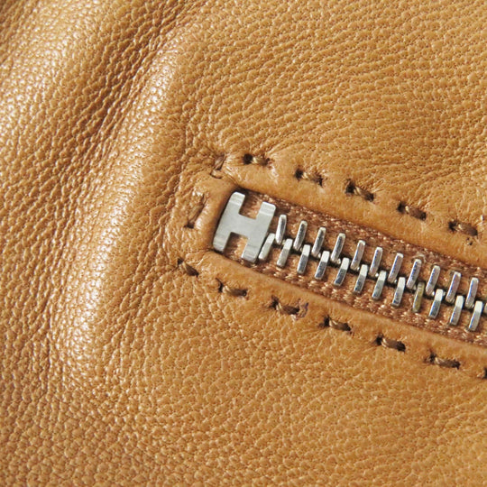 HERMES gloves Main: Lamb leather, Part: 100% cashmere gold Women 7.5 Used Authentic