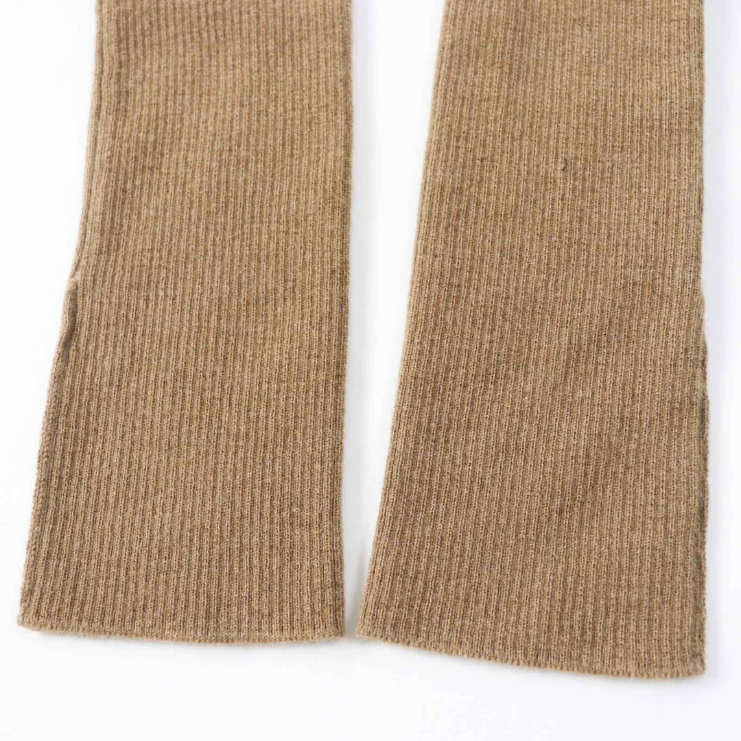 HERMES gloves Main: Lamb leather, Part: 100% cashmere gold Women 7.5 Used Authentic