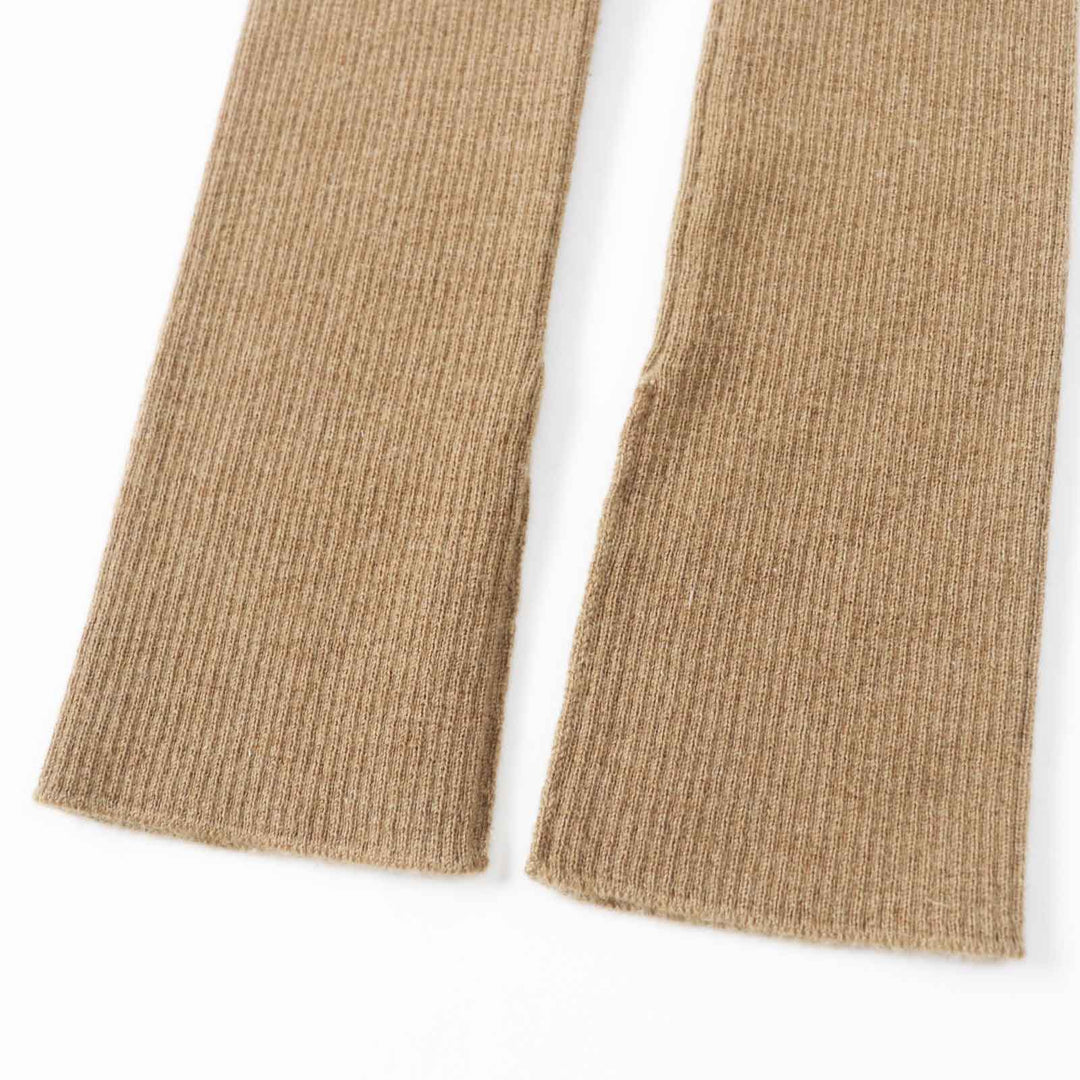 HERMES gloves Main: Lamb leather, Part: 100% cashmere gold Women 7.5 Used Authentic