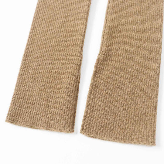 HERMES gloves Main: Lamb leather, Part: 100% cashmere gold Women 7.5 Used Authentic