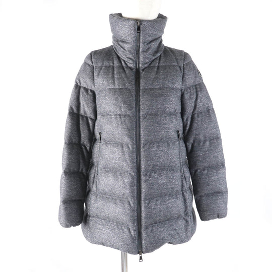 MONCLER Down jacket Outer: 75% wool, Outer: 13% polyester, Outer: 12% nylon, Lining: 100% nylon, Filling: 90% down gray TORCON Women Zero size Used Authentic