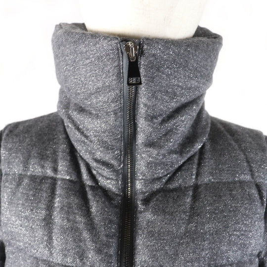 MONCLER Down jacket Outer: 75% wool, Outer: 13% polyester, Outer: 12% nylon, Lining: 100% nylon, Filling: 90% down gray TORCON Women Zero size Used Authentic