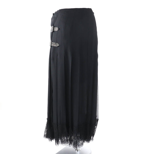 CHANEL Wrap skirt P46380 Main: 100% silk, part: 50% cotton, part: 34% rayon, part: 16% nylon black Women 38 Used Authentic