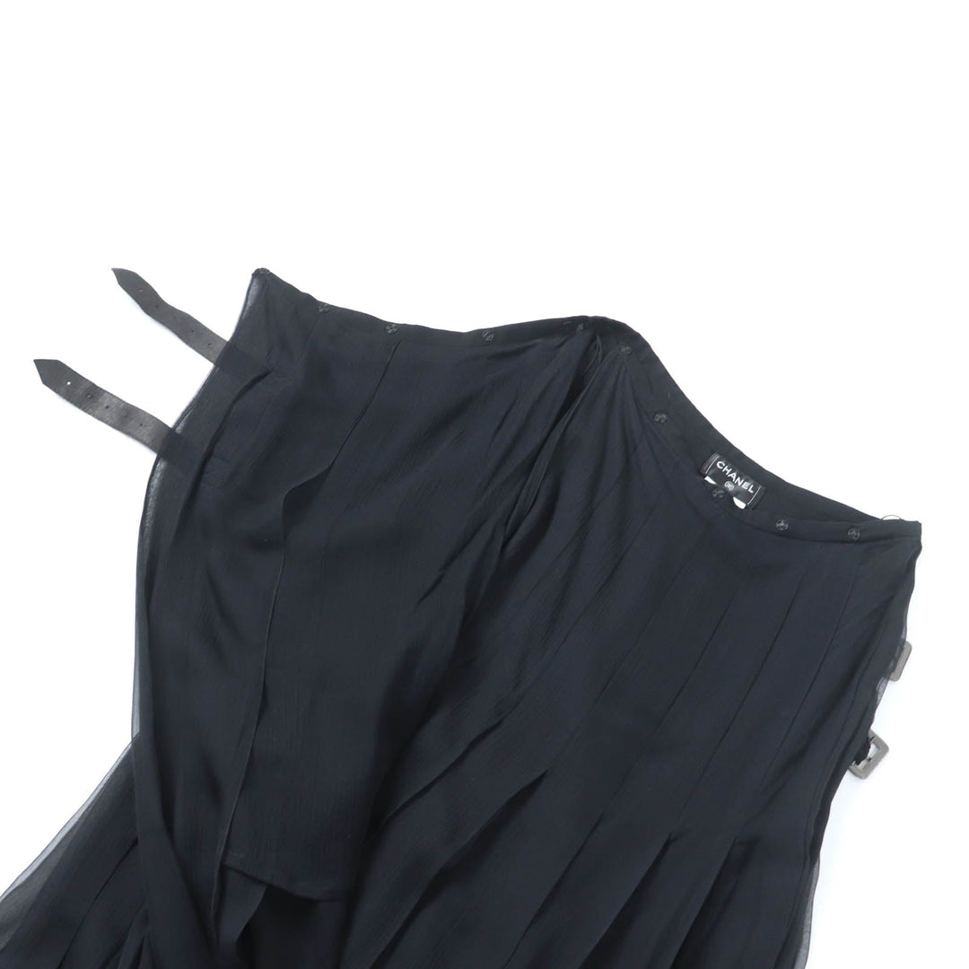 CHANEL Wrap skirt P46380 Main: 100% silk, part: 50% cotton, part: 34% rayon, part: 16% nylon black Women 38 Used Authentic