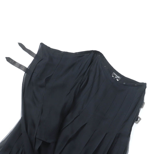 CHANEL Wrap skirt P46380 Main: 100% silk, part: 50% cotton, part: 34% rayon, part: 16% nylon black Women 38 Used Authentic