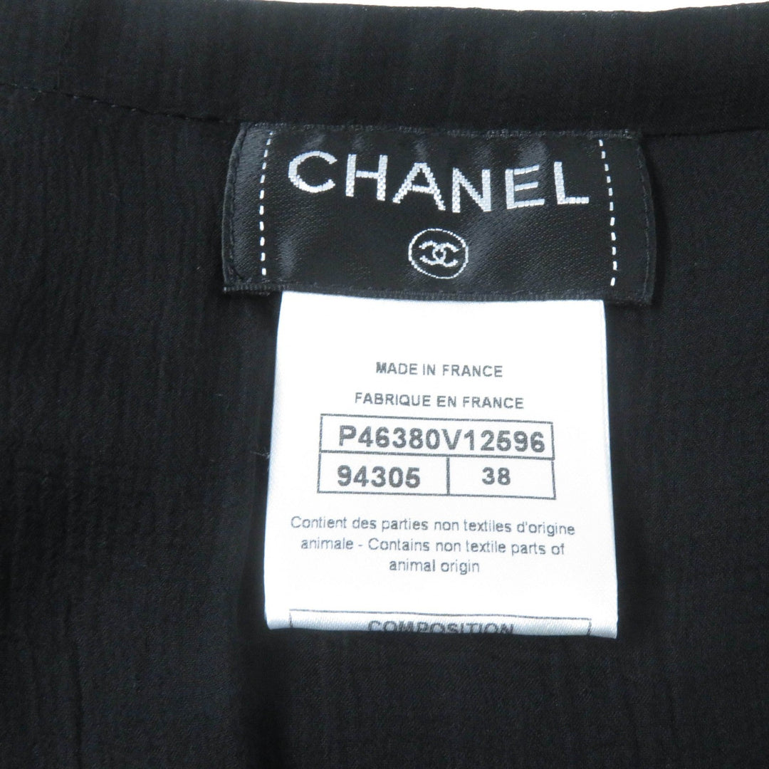 CHANEL Wrap skirt P46380 Main: 100% silk, part: 50% cotton, part: 34% rayon, part: 16% nylon black Women 38 Used Authentic