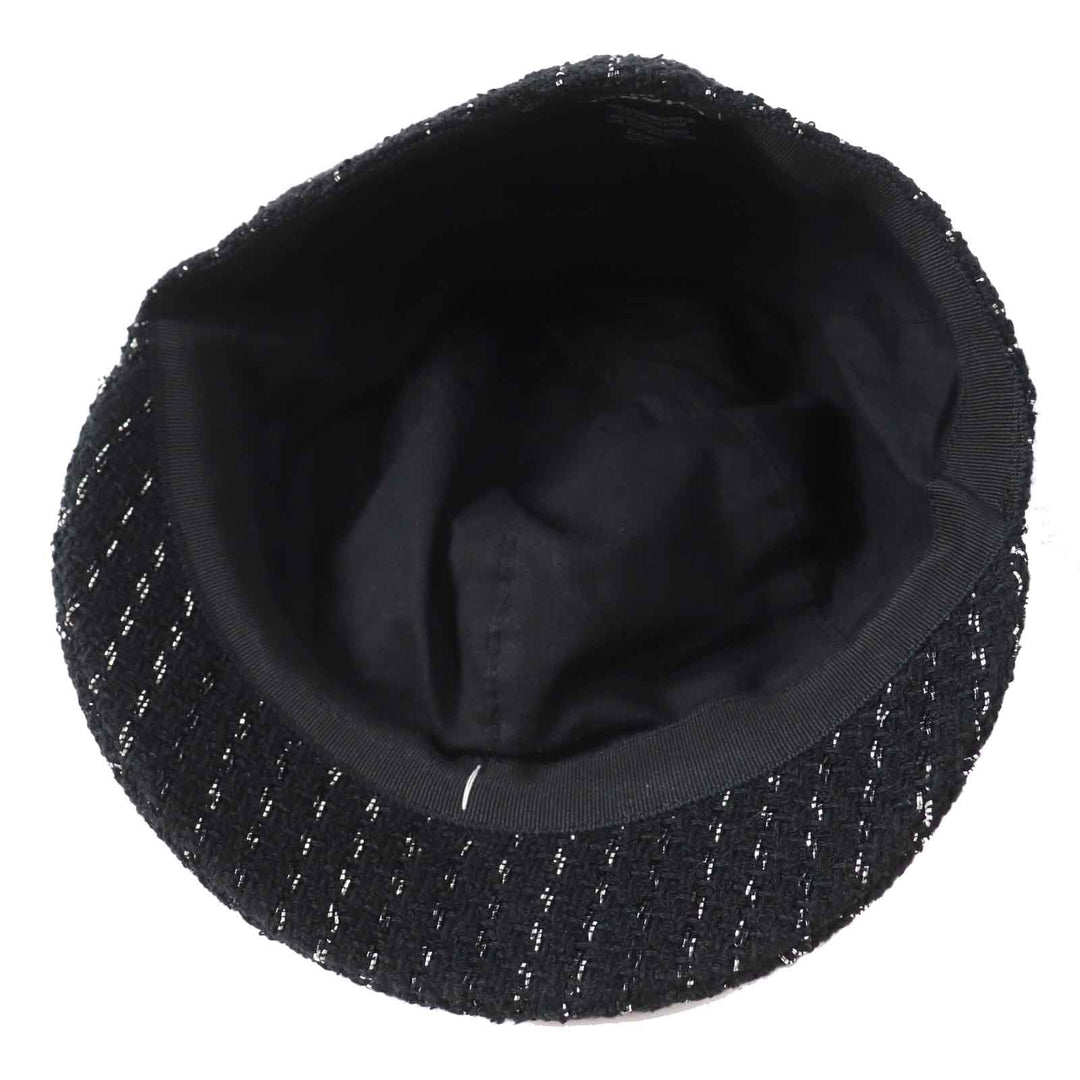 CHANEL Casquette 23P Outer: 82% cotton, Outer: 18% polyester, Lining: 100% cotton, Part: 100% metal Black Silver Women M Used Authentic