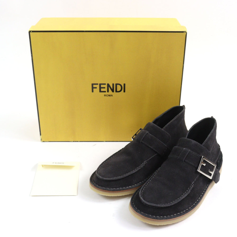 FENDI boots FL1499 Main: Suede leather Dark brown mens 5 Used Authentic
