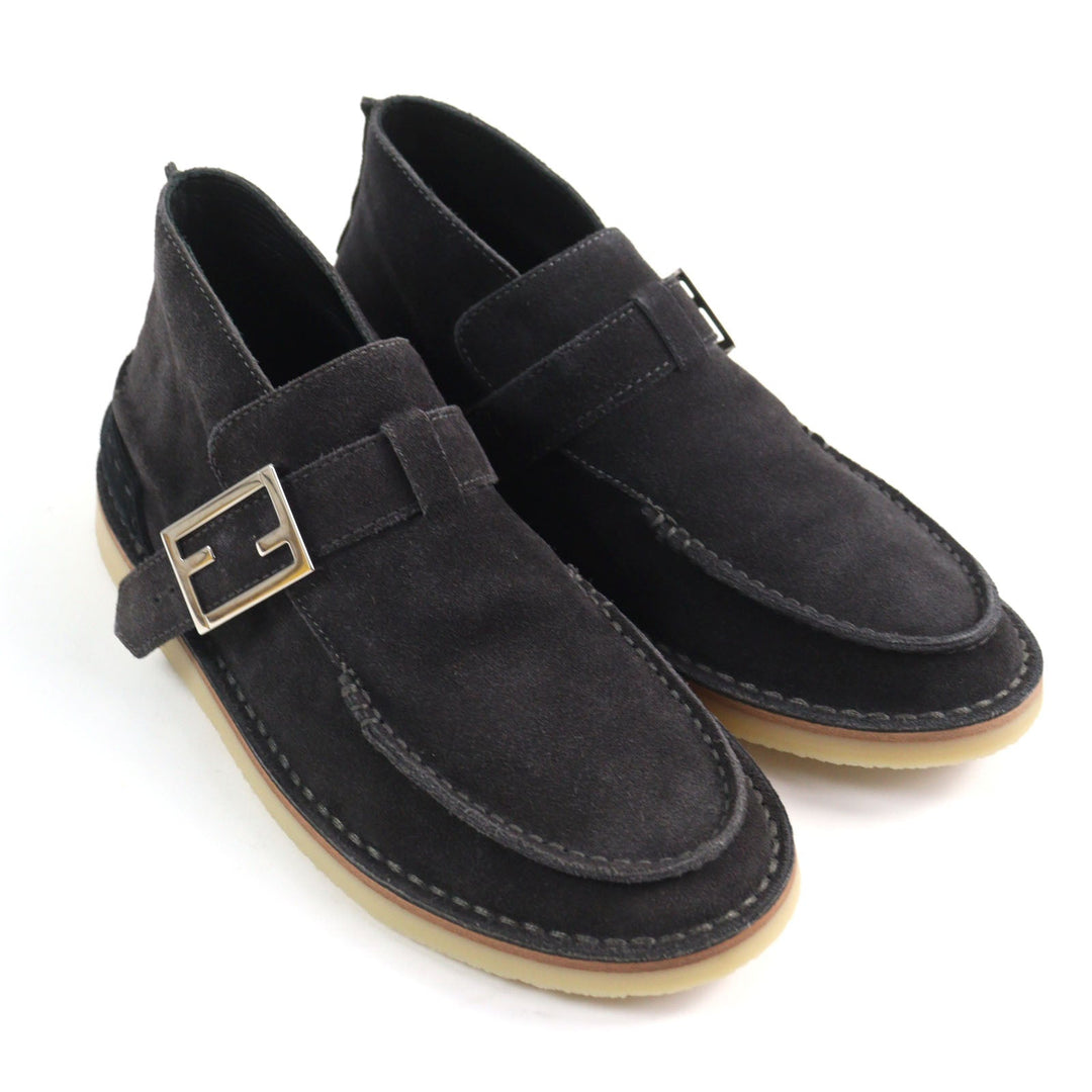 FENDI boots FL1499 Main: Suede leather Dark brown mens 5 Used Authentic