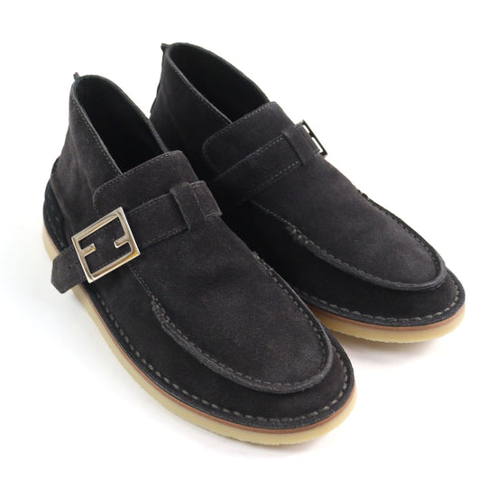 FENDI boots FL1499 Main: Suede leather Dark brown mens 5 Used Authentic