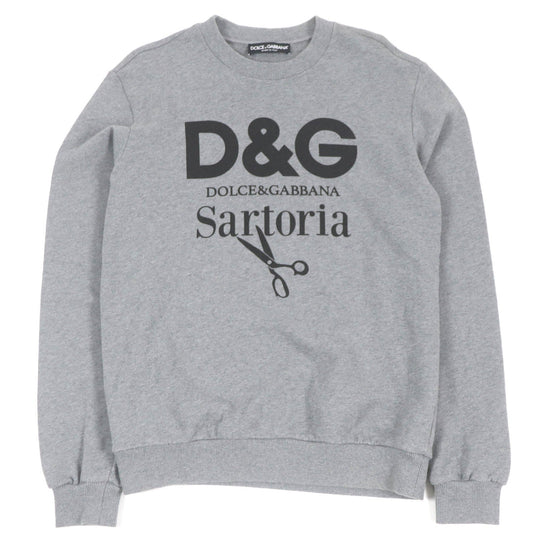 DOLCE&GABBANA sweat Main: 95% cotton, Main: 5% elastane gray mens 46 Used Authentic