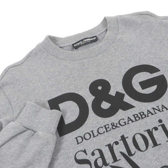 DOLCE&GABBANA sweat Main: 95% cotton, Main: 5% elastane gray mens 46 Used Authentic