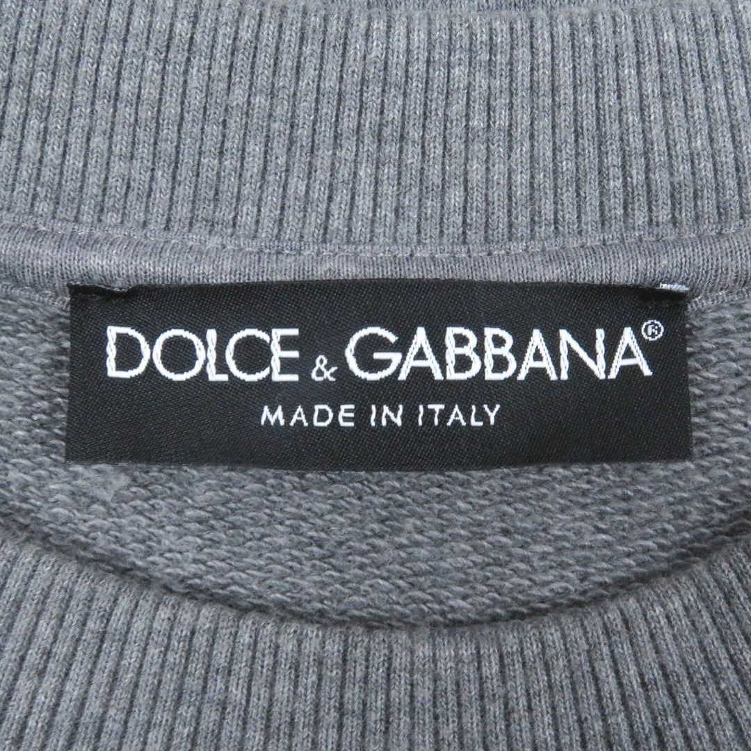DOLCE&GABBANA sweat Main: 95% cotton, Main: 5% elastane gray mens 46 Used Authentic
