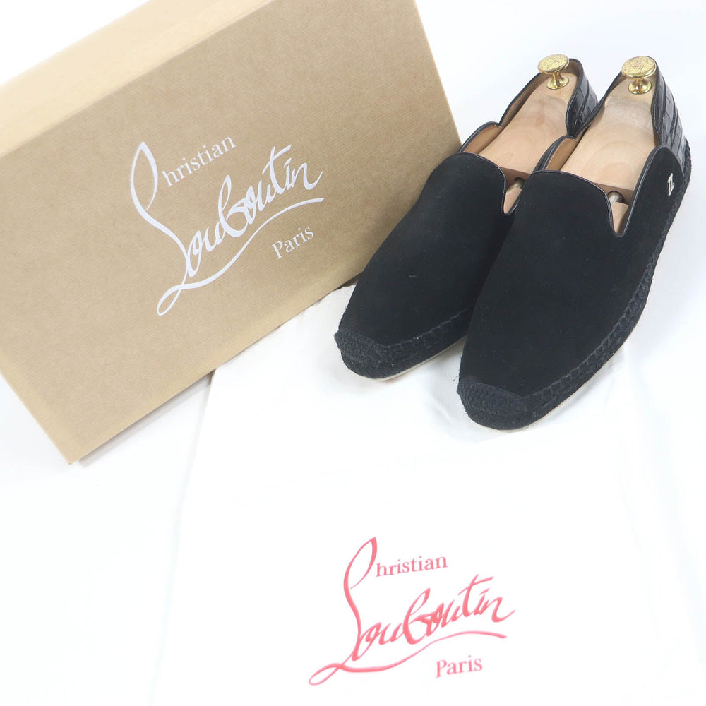 Christian Louboutin Slip-on Main: Suede leather black mens 41 Used Authentic