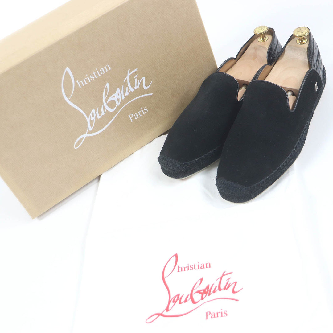 Christian Louboutin Slip-on Main: Suede leather black mens 41 Used Authentic