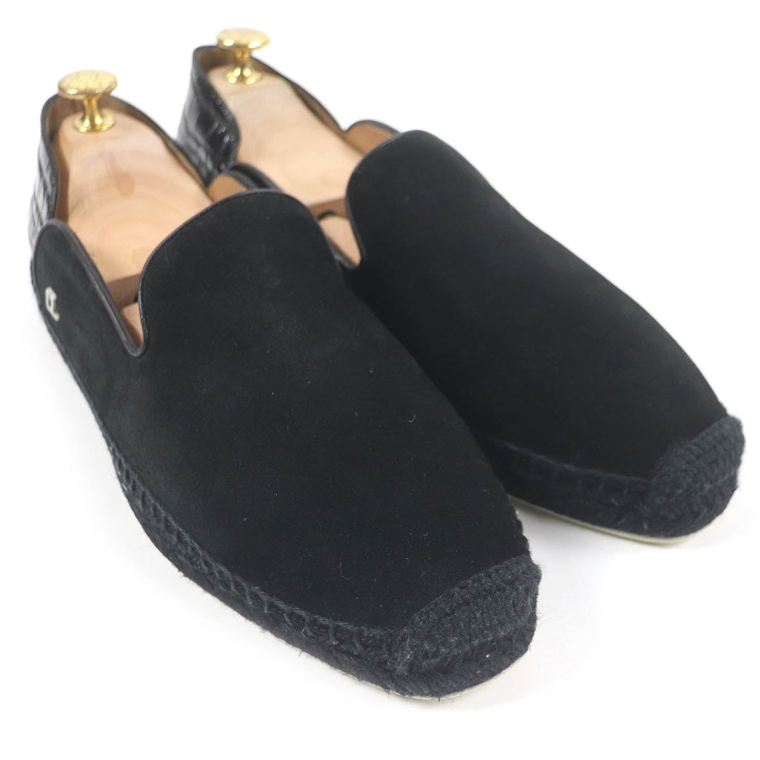 Christian Louboutin Slip-on Main: Suede leather black mens 41 Used Authentic