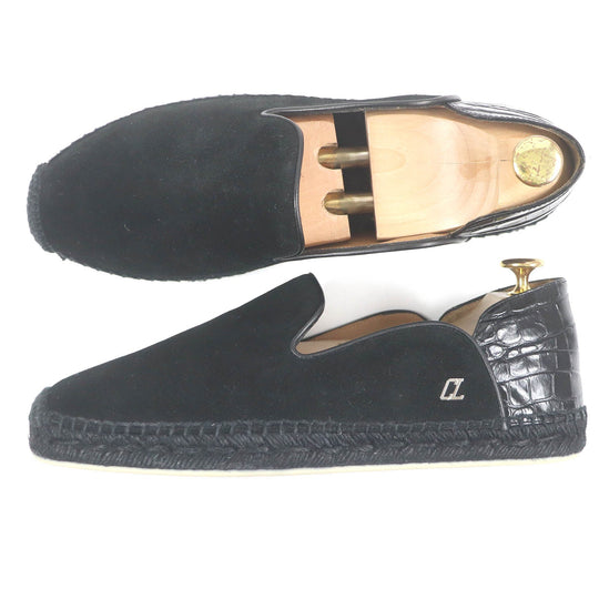 Christian Louboutin Slip-on Main: Suede leather black mens 41 Used Authentic