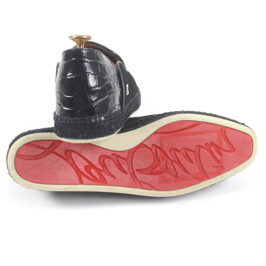 Christian Louboutin Slip-on Main: Suede leather black mens 41 Used Authentic