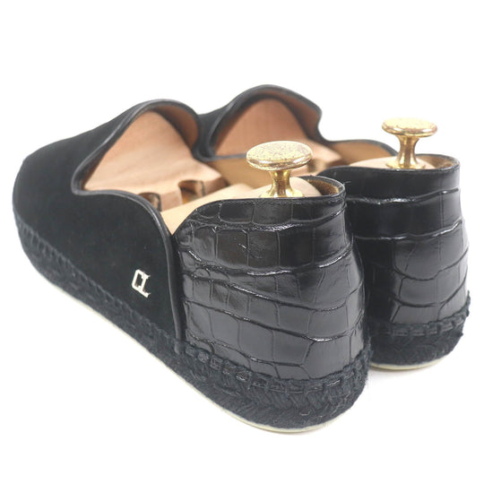 Christian Louboutin Slip-on Main: Suede leather black mens 41 Used Authentic