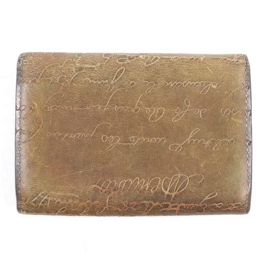 Berluti Card Case Leather Brown mens Used Authentic