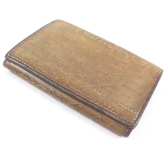 Berluti Card Case Leather Brown mens Used Authentic