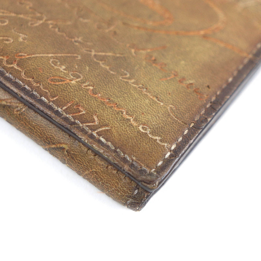 Berluti Card Case Leather Brown mens Used Authentic