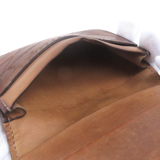 Berluti Card Case Leather Brown mens Used Authentic