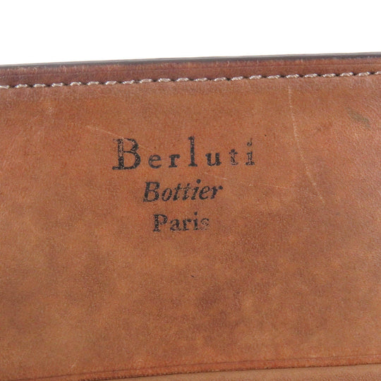 Berluti Card Case Leather Brown mens Used Authentic