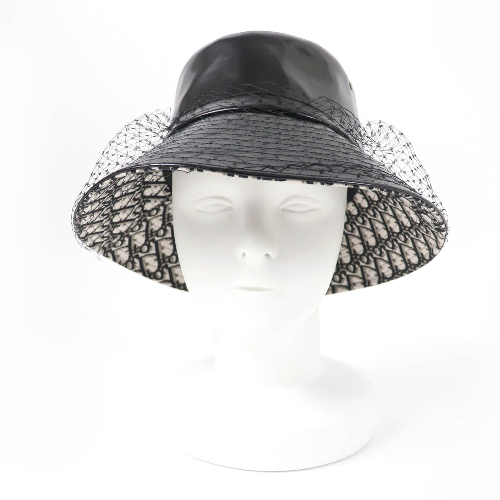 Christian Dior hat 95TDD924G135 Main: 50% polyurethane, Main: 34% cotton, Main: 16% polyester, Lining: 100% cotton, Part: 100% nylon black Women Used Authentic