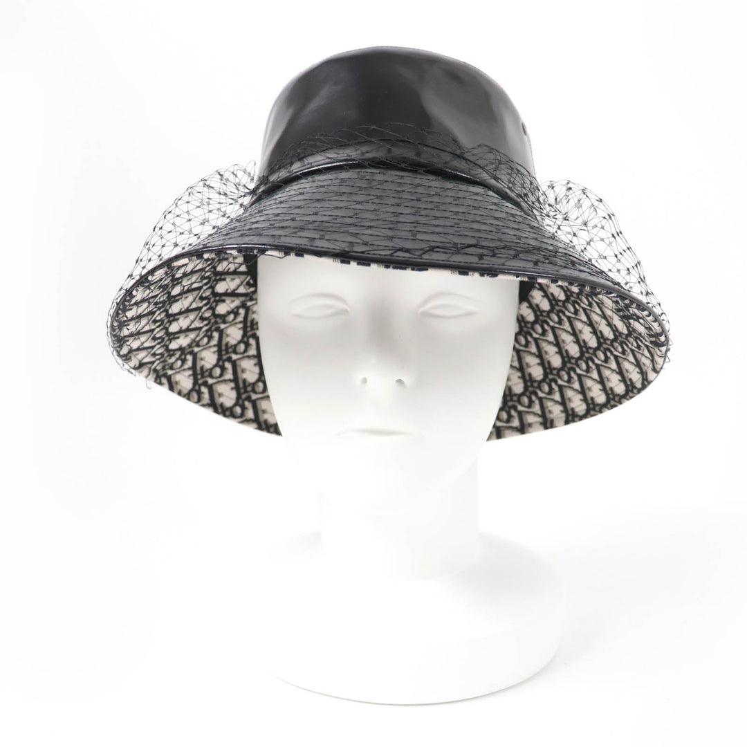 Christian Dior hat 95TDD924G135 Main: 50% polyurethane, Main: 34% cotton, Main: 16% polyester, Lining: 100% cotton, Part: 100% nylon black Women Used Authentic