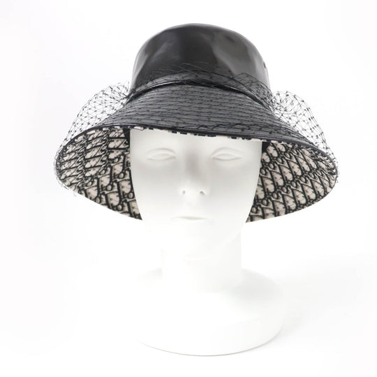 Christian Dior hat 95TDD924G135 Main: 50% polyurethane, Main: 34% cotton, Main: 16% polyester, Lining: 100% cotton, Part: 100% nylon black Women Used Authentic