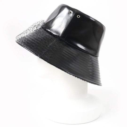 Christian Dior hat 95TDD924G135 Main: 50% polyurethane, Main: 34% cotton, Main: 16% polyester, Lining: 100% cotton, Part: 100% nylon black Women Used Authentic