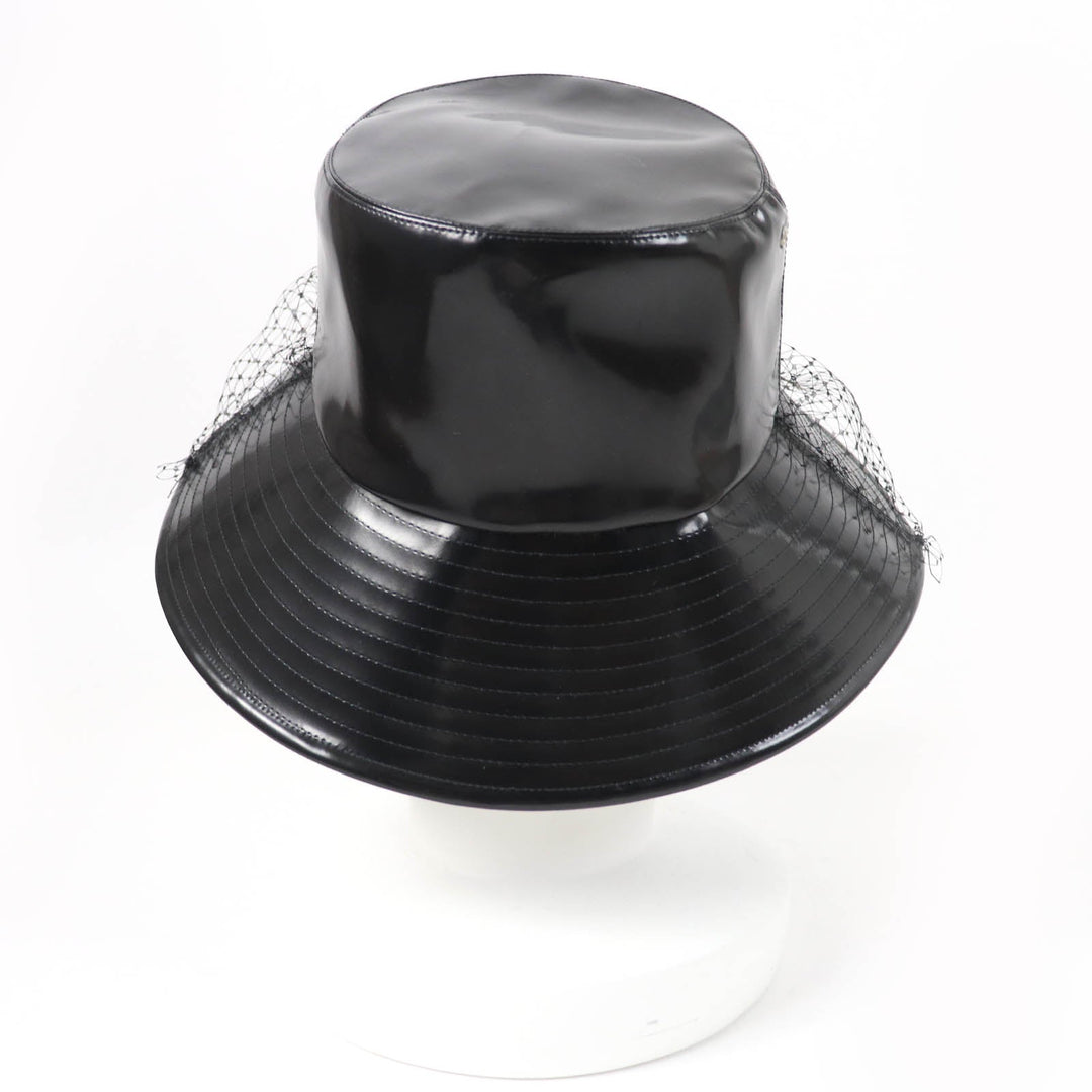 Christian Dior hat 95TDD924G135 Main: 50% polyurethane, Main: 34% cotton, Main: 16% polyester, Lining: 100% cotton, Part: 100% nylon black Women Used Authentic
