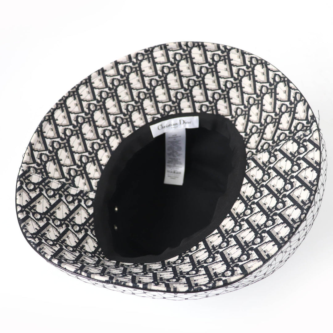 Christian Dior hat 95TDD924G135 Main: 50% polyurethane, Main: 34% cotton, Main: 16% polyester, Lining: 100% cotton, Part: 100% nylon black Women Used Authentic