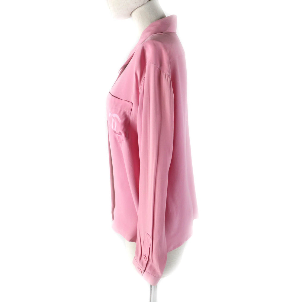 CHANEL Long sleeve shirt silk pink No size listed