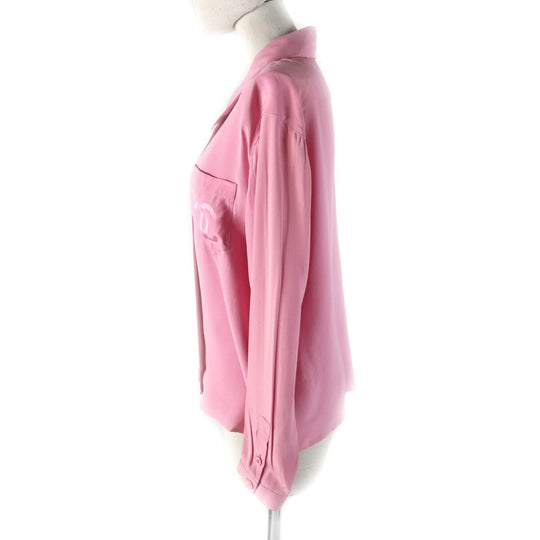 CHANEL Long sleeve shirt silk pink No size listed