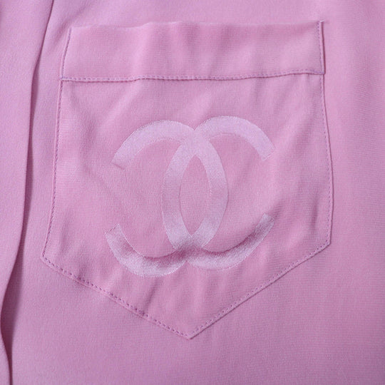 CHANEL Long sleeve shirt silk pink No size listed