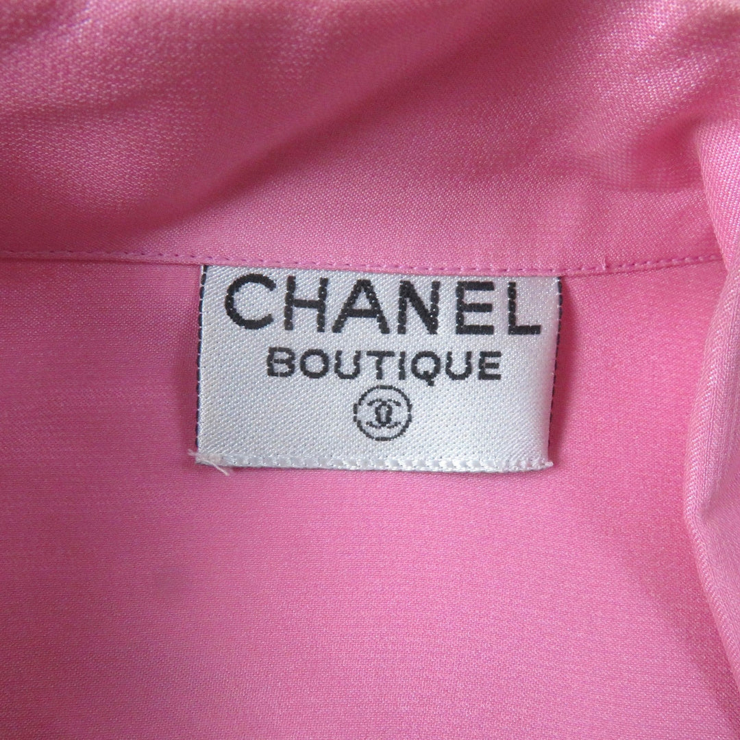 CHANEL Long sleeve shirt silk pink No size listed