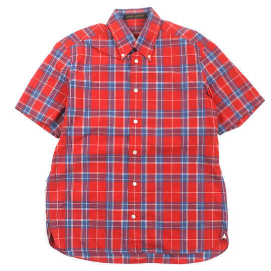 LOUIS VUITTON Short sleeve shirt HBS14WB00 Main: 100% cotton Red mens XL Used Authentic