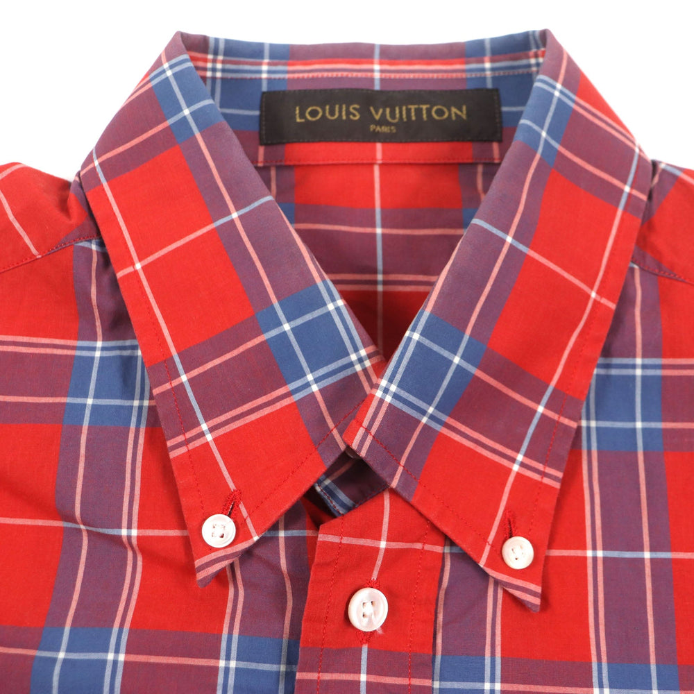 LOUIS VUITTON Short sleeve shirt HBS14WB00 Main: 100% cotton Red mens XL Used Authentic