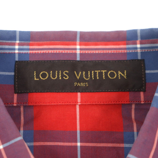 LOUIS VUITTON Short sleeve shirt HBS14WB00 Main: 100% cotton Red mens XL Used Authentic